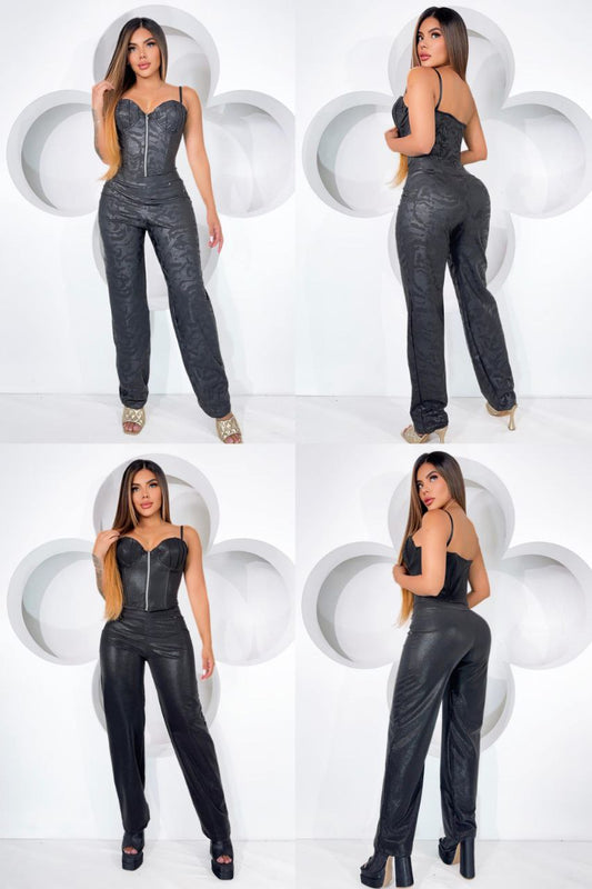 CONJUNTOS 06 - Conjunto Luxury Cuerina gamuzada