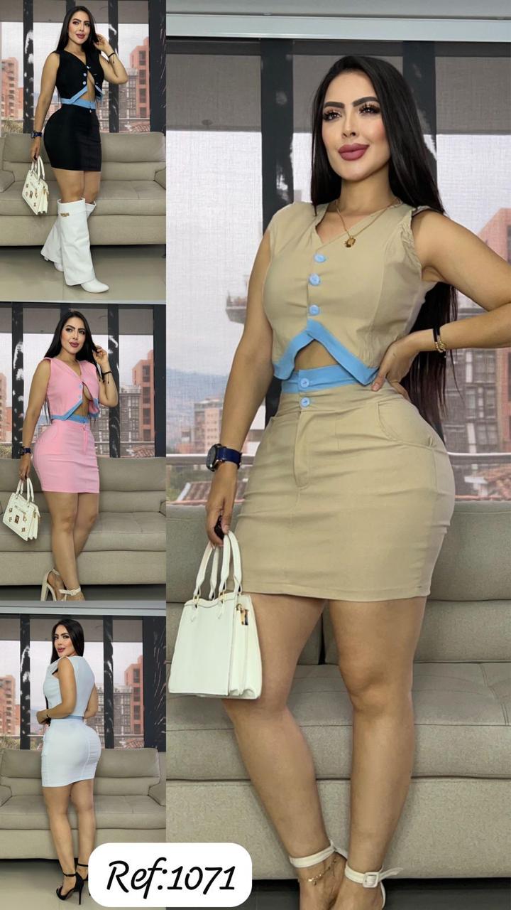 1071 falda y top dos colores