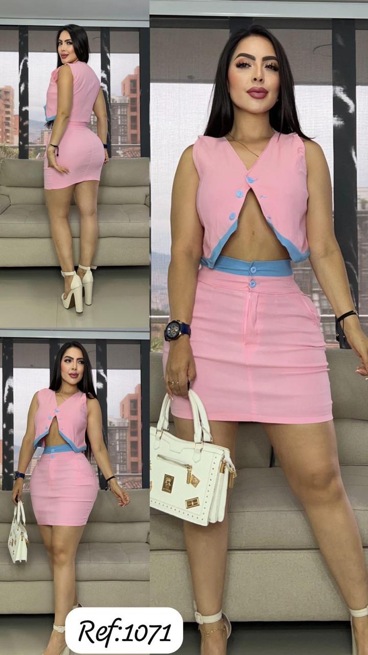 1071 falda y top dos colores
