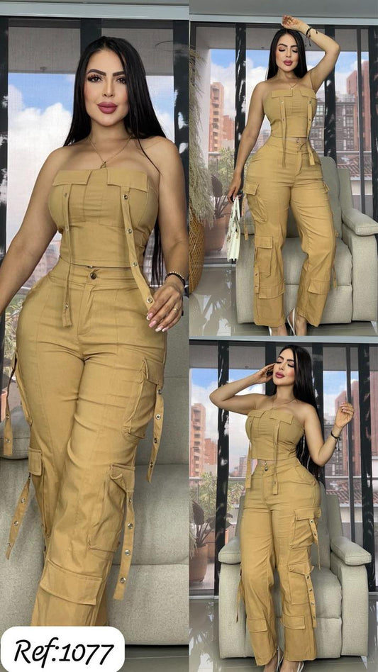 1077 Conjunto pantalón y top