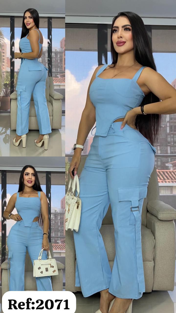2071 conjunto cargo de tira y top V