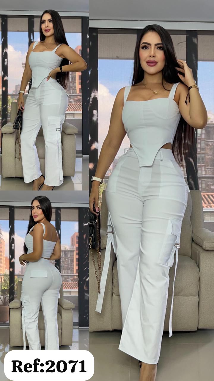2071 conjunto cargo de tira y top V