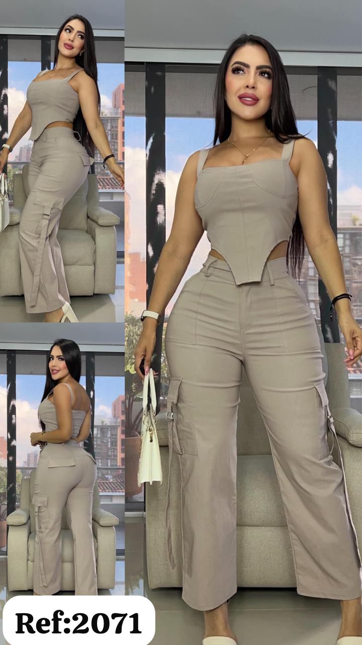 2071 conjunto cargo de tira y top V