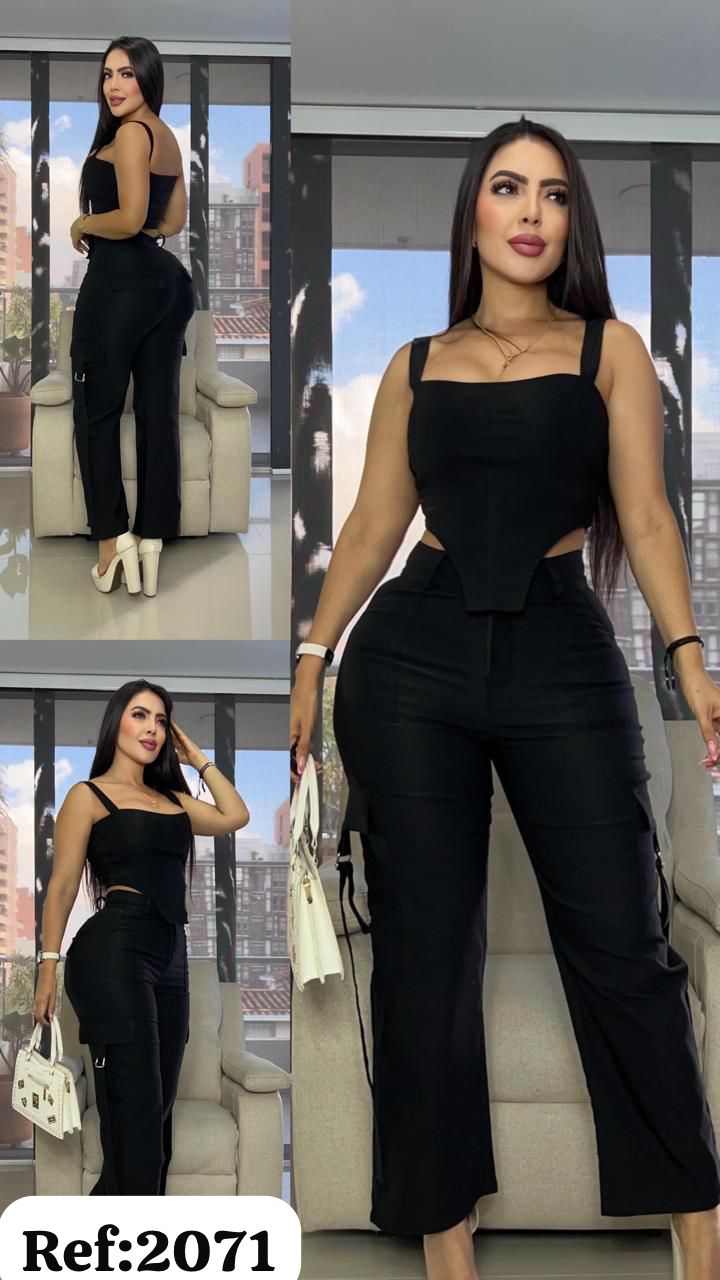 2071 conjunto cargo de tira y top V