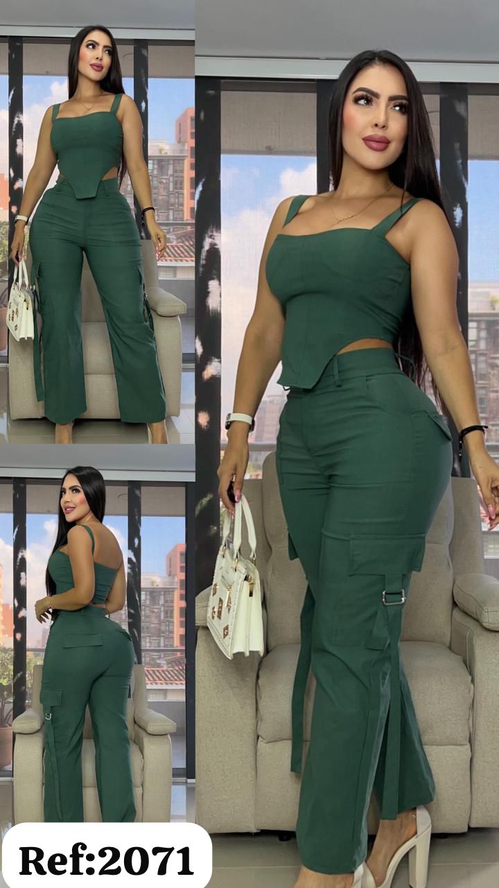 2071 conjunto cargo de tira y top V