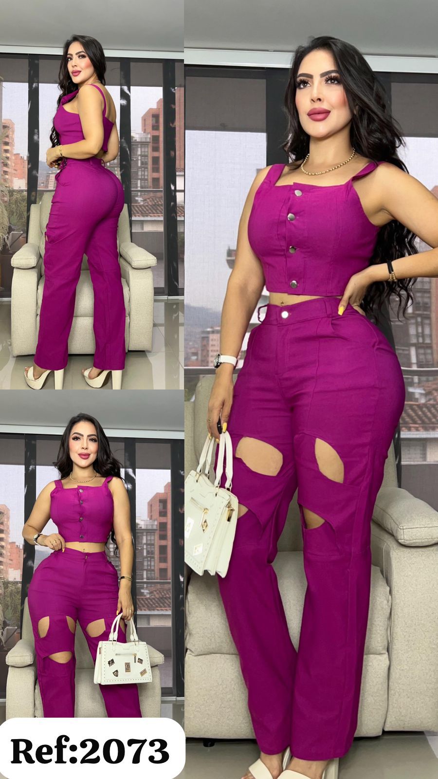 2073 pantalón O y top tiras