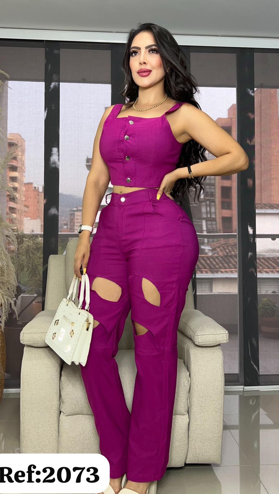 2073 pantalón O y top tiras