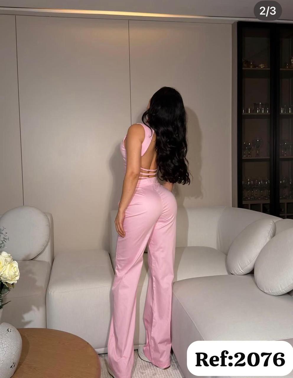 2076 pantalón y top espalda escote