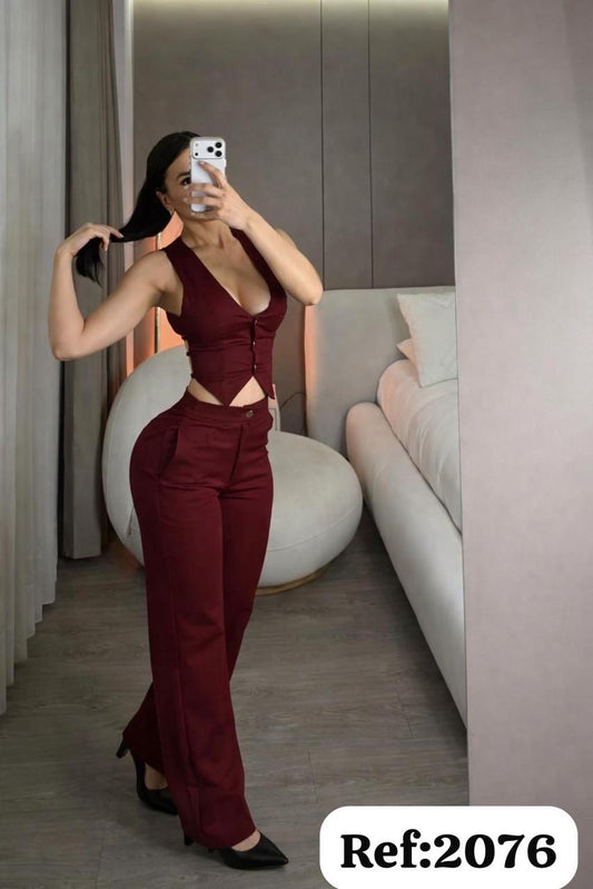 2076 pantalón y top espalda escote