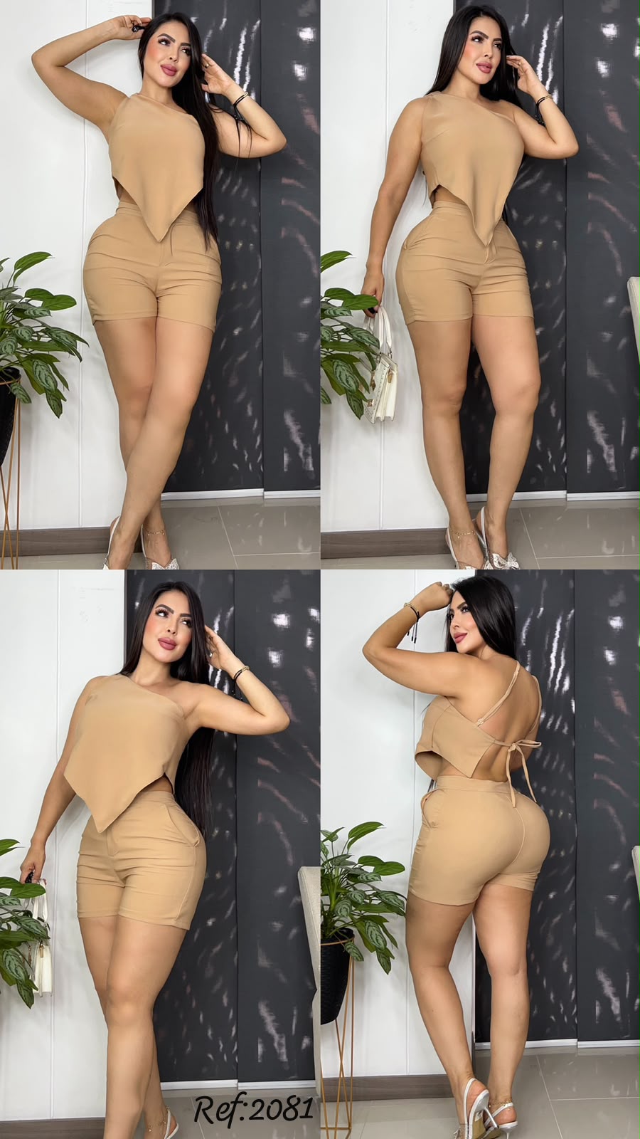 2081 short top en tela Noches de Viena