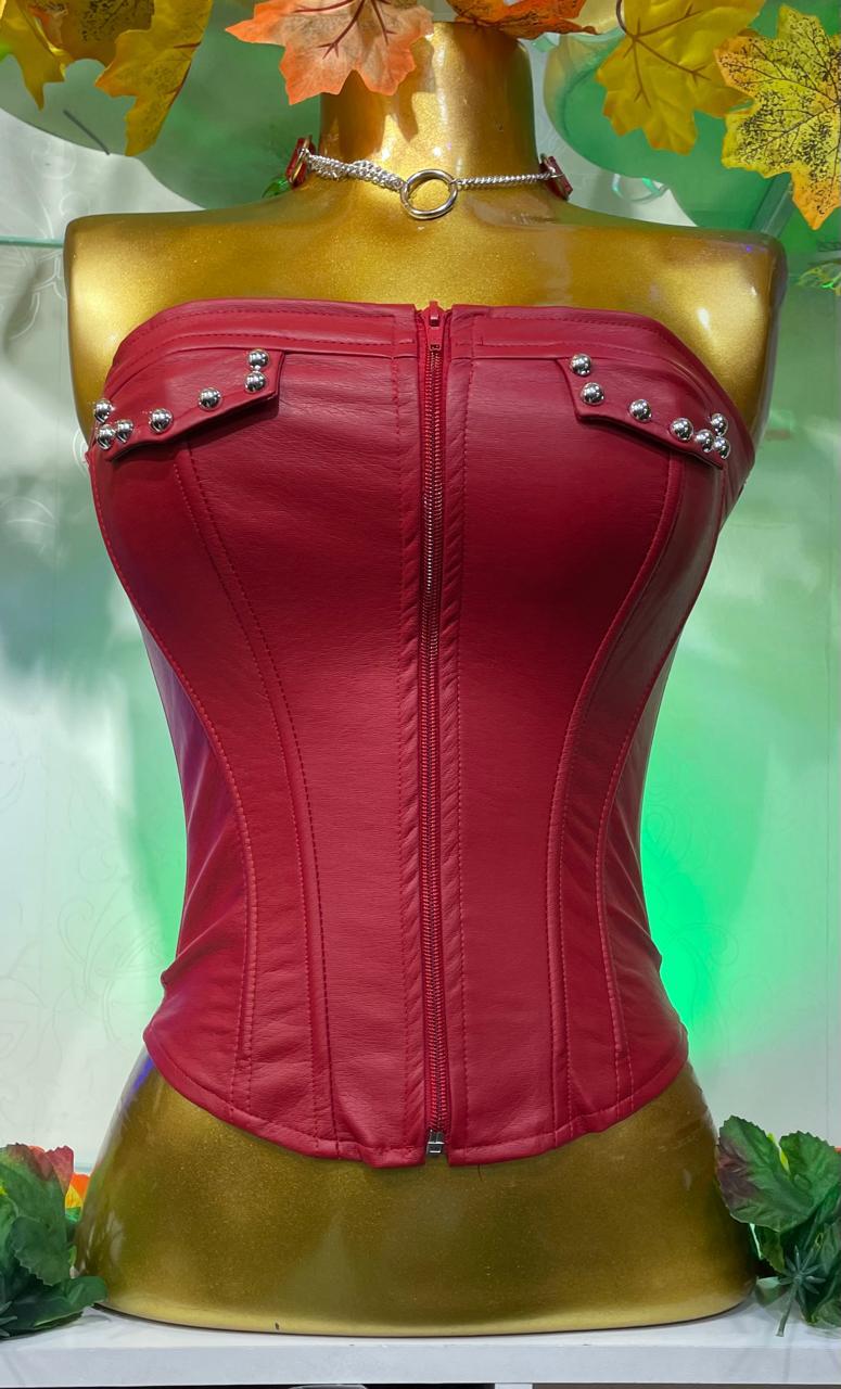 CORSET LARGO 02 2 - Corset cuero tex bolsillos