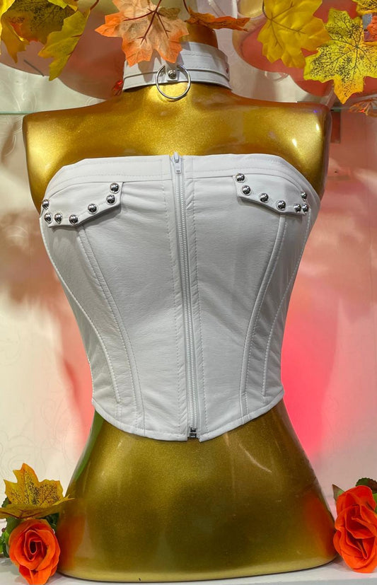 CORSET CORTO 01 2 - Croptop bolsillos en cuero tech