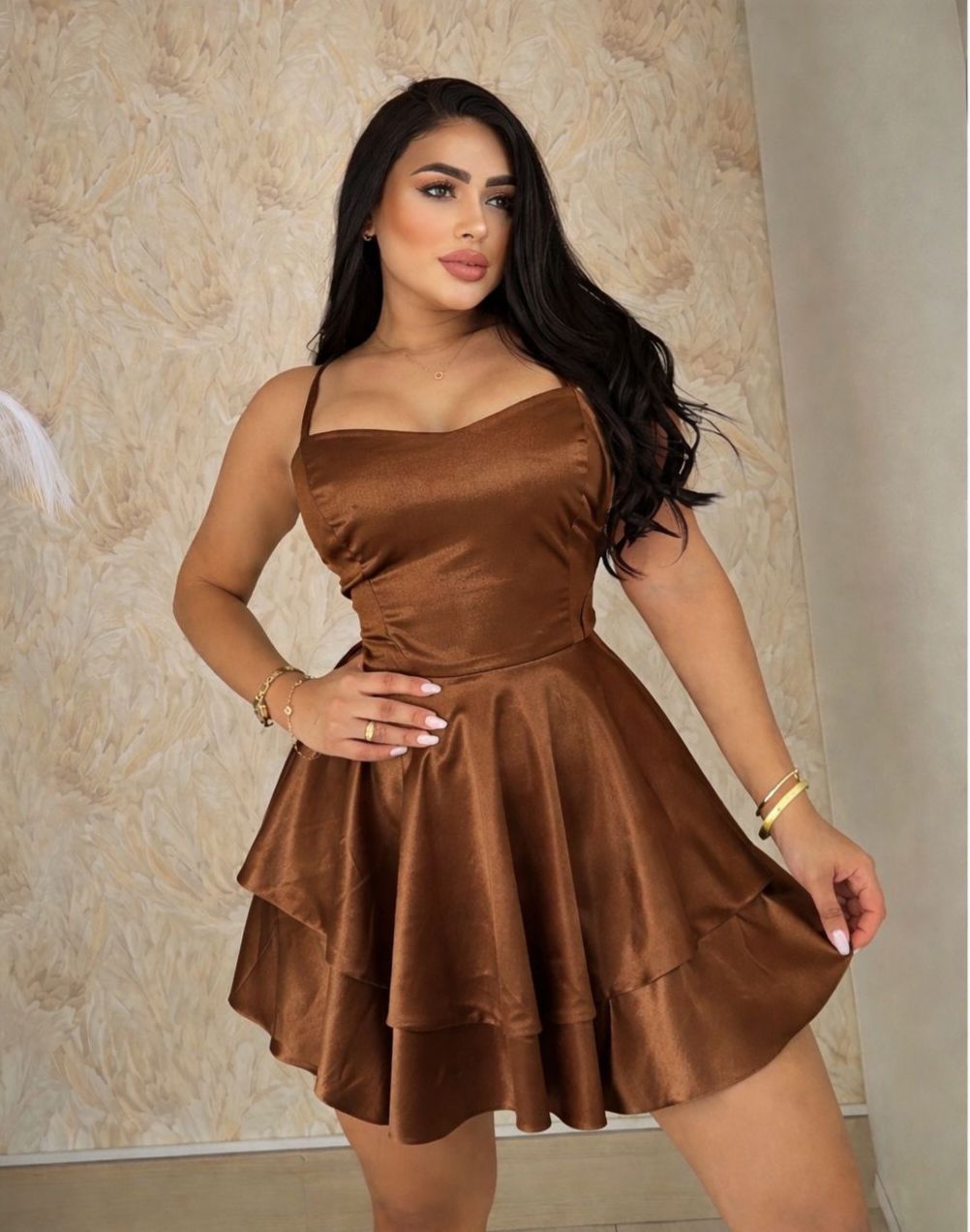VESTIDOS CORTOS 34 - Kaily satin licrado