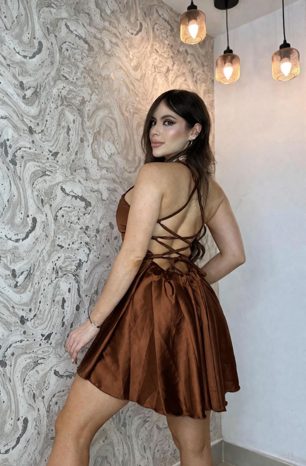 VESTIDOS CORTOS 34 - Kaily satin licrado