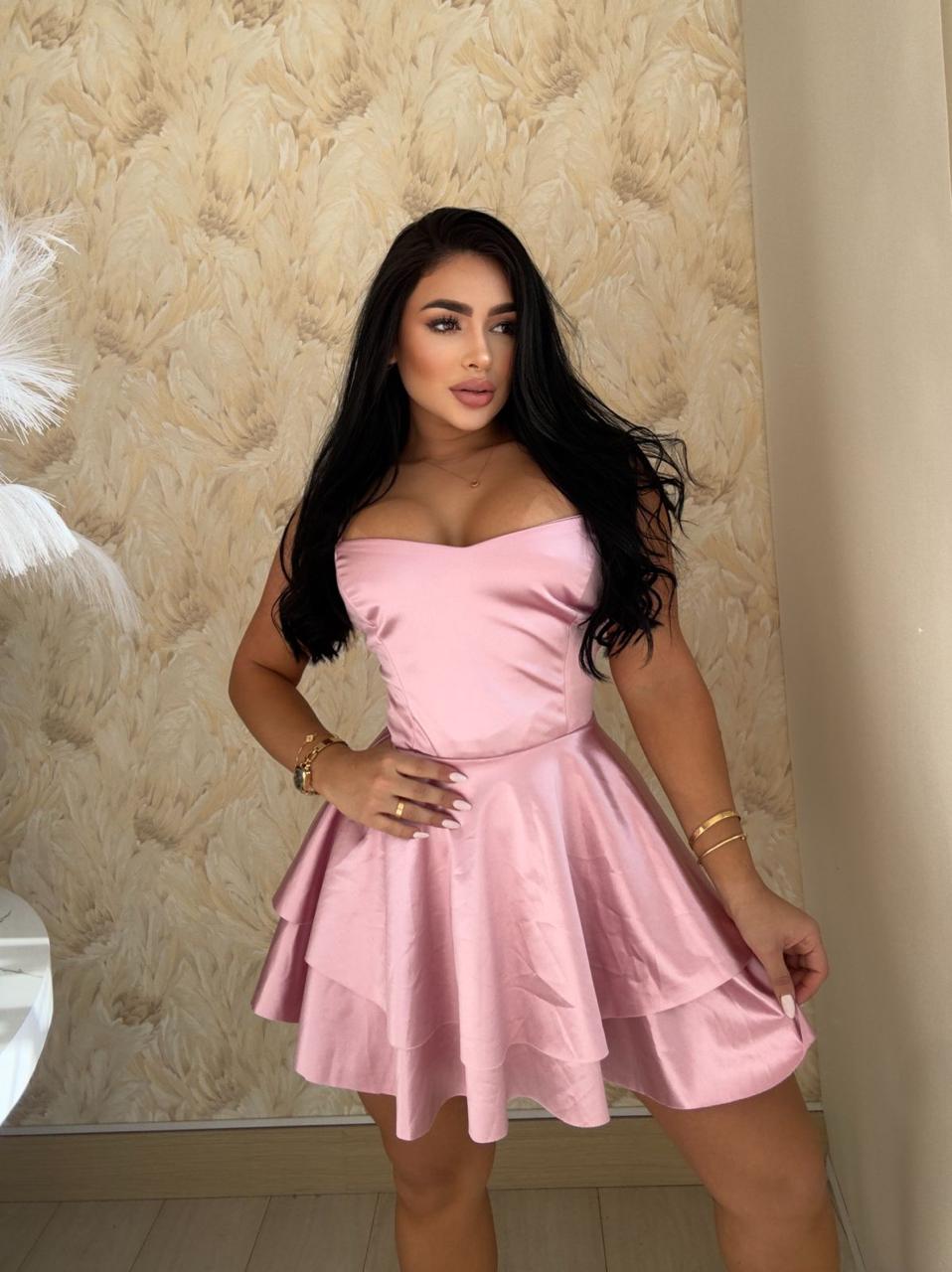 VESTIDOS CORTOS 34 - Kaily satin licrado