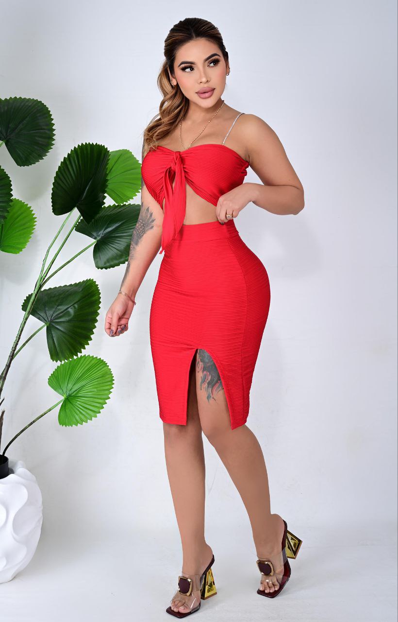 CONJUNTOS - 06 Conjunto Rib Falda y top