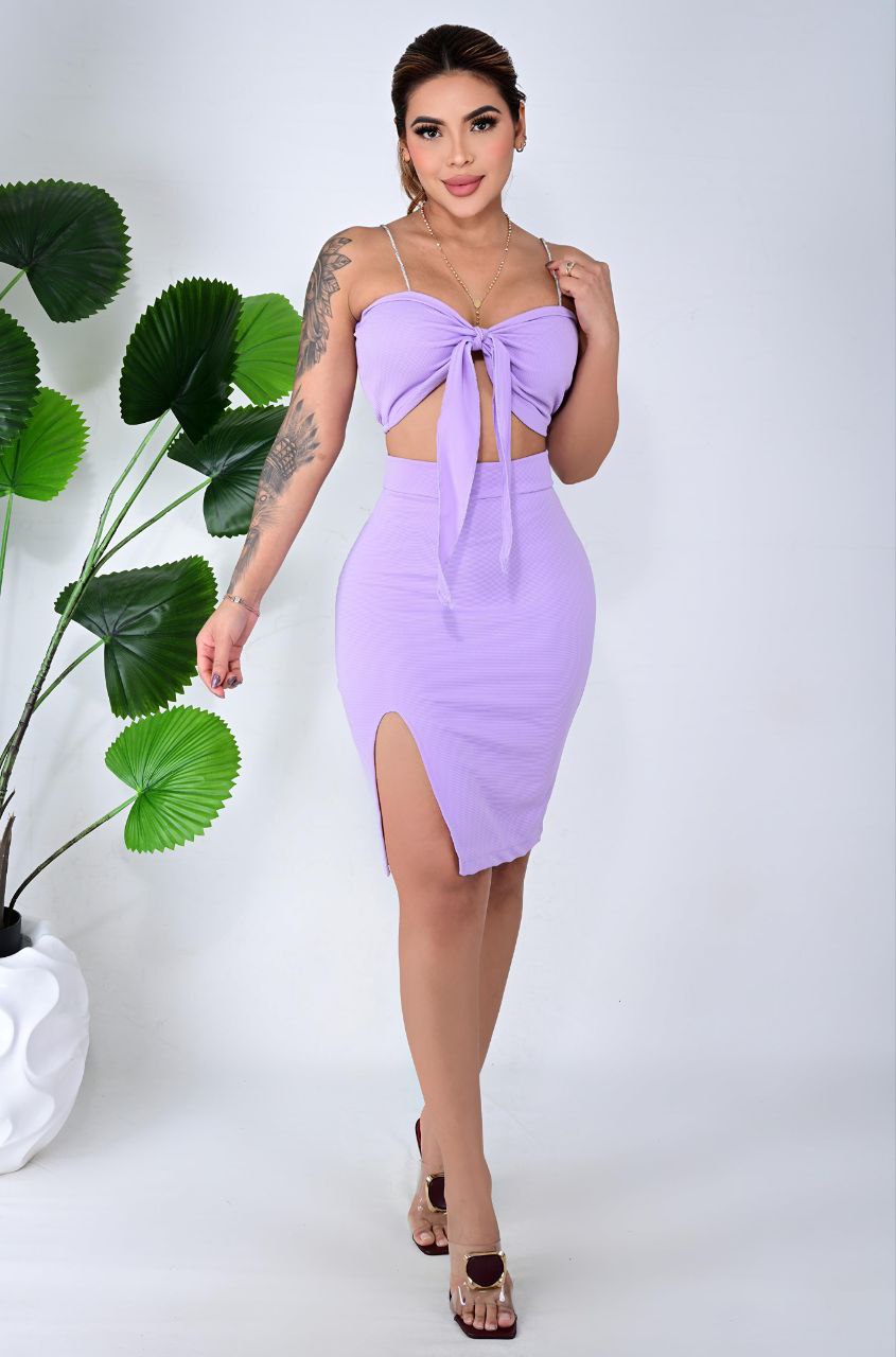 CONJUNTOS - 06 Conjunto Rib Falda y top